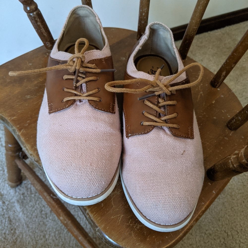 Pink saddle shoes
